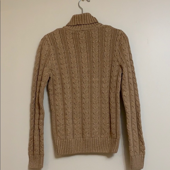 Gold Cable Knit Turtleneck - Picture 2 of 4